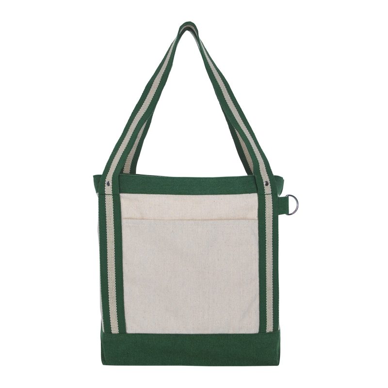 V Natural Striped Recycled Cotton Boat Bag - 2