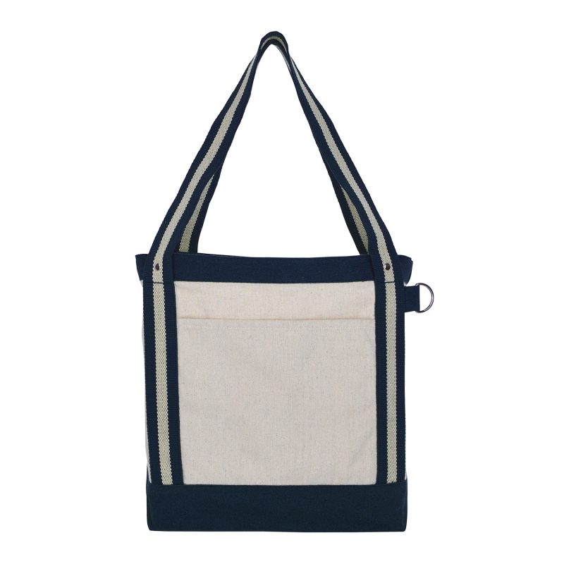 V Natural Striped Recycled Cotton Boat Bag - 3