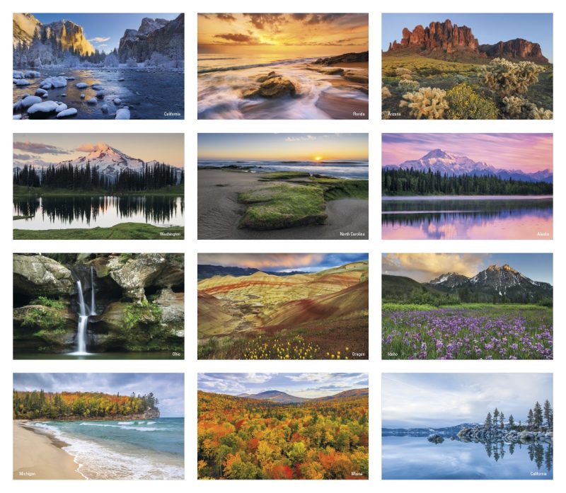 Triumph® Calendars Press-N-Stick Scenic Calendar - 1