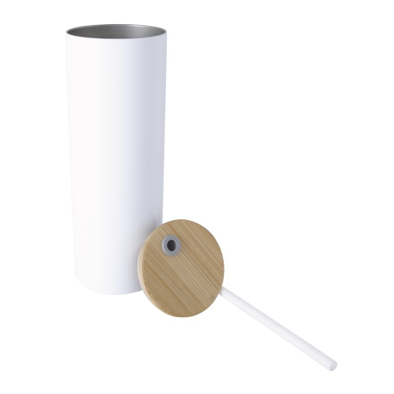 Good Value™ Double-Wall Stainless Steel Tumbler with Bamboo Lid and Straw - 20 oz. - 4