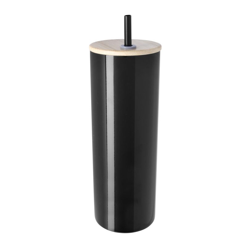 Good Value™ Double-Wall Stainless Steel Tumbler with Bamboo Lid and Straw - 20 oz. - 5
