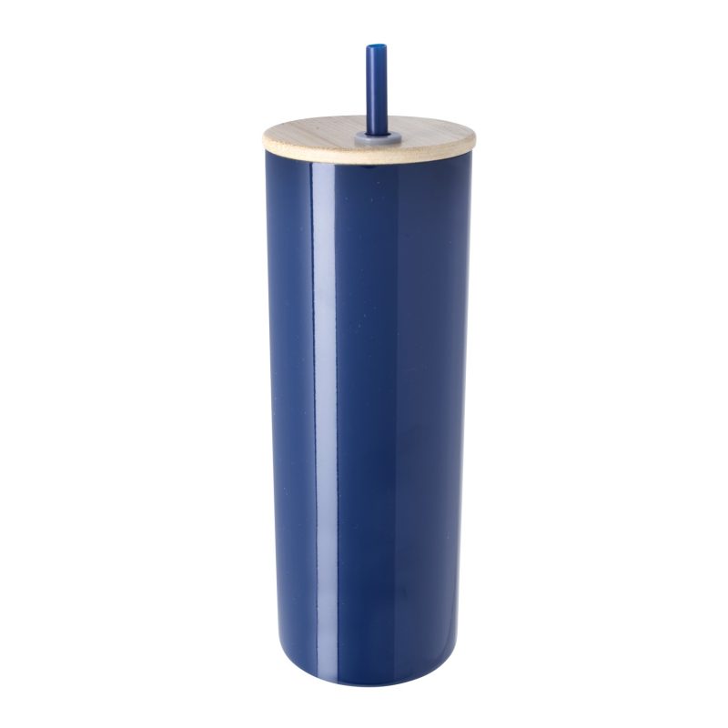 Good Value™ Double-Wall Stainless Steel Tumbler with Bamboo Lid and Straw - 20 oz. - 6