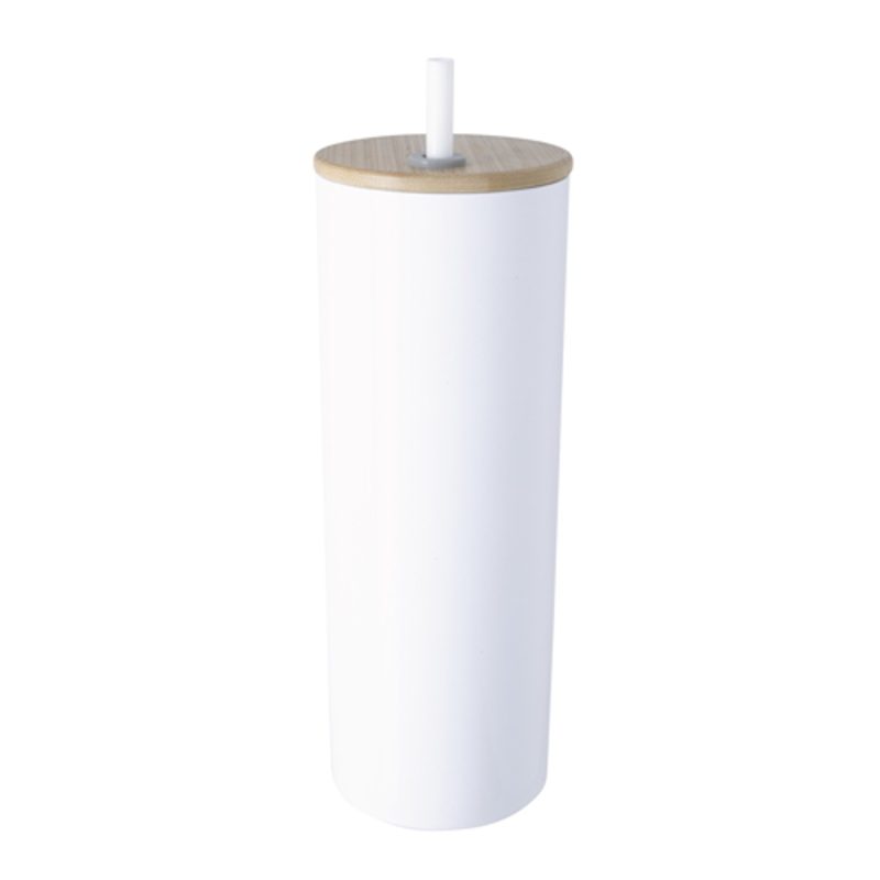 Good Value™ Double-Wall Stainless Steel Tumbler with Bamboo Lid and Straw - 20 oz. - 8