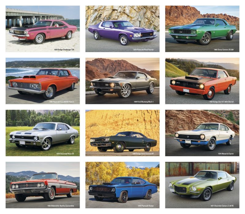 Triumph® Calendars Press-N-Stick Full-Color Header Cruisin? Cars Calendar - 1